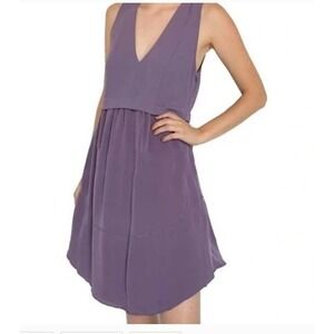 Wilfred Aritzia Womens Silk Mini Dress‎ Purple Sleeveless Casual Office Size 4